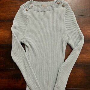 H&M Light Blue Knit Long Sleeve Sweater Size XS
